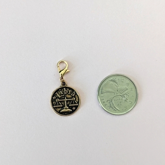 2 for $15 | Libra Antique Gold Metal Charm | Brand New - Picture 4 of 4